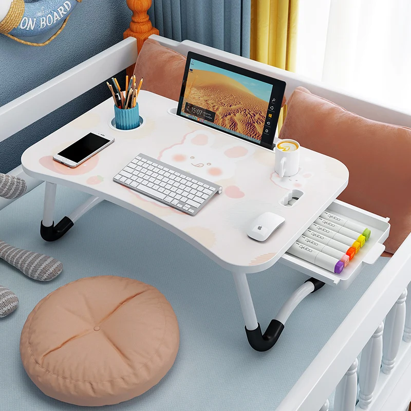 Cartoon Folding Bed Reading Table Portable Notebook Stand Table for Bed Study Computer Desk Laptop Desk