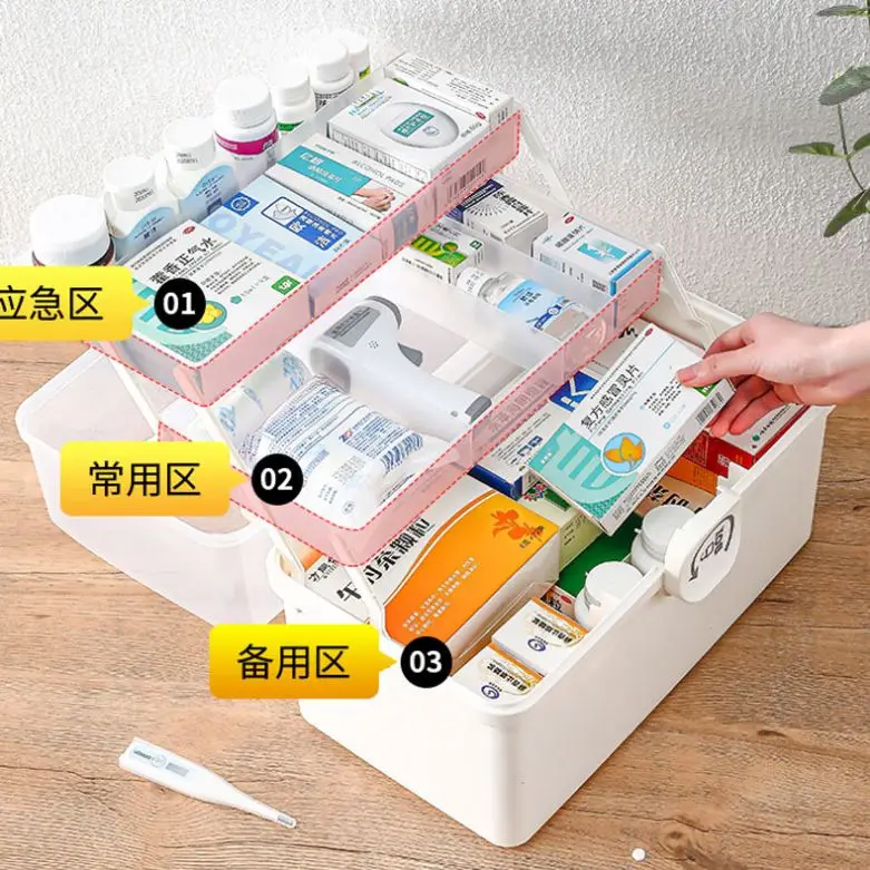 Plastic Case Bins Original Medicine Storage Box Mini  Medicine Vial Box Blue In Bedroom