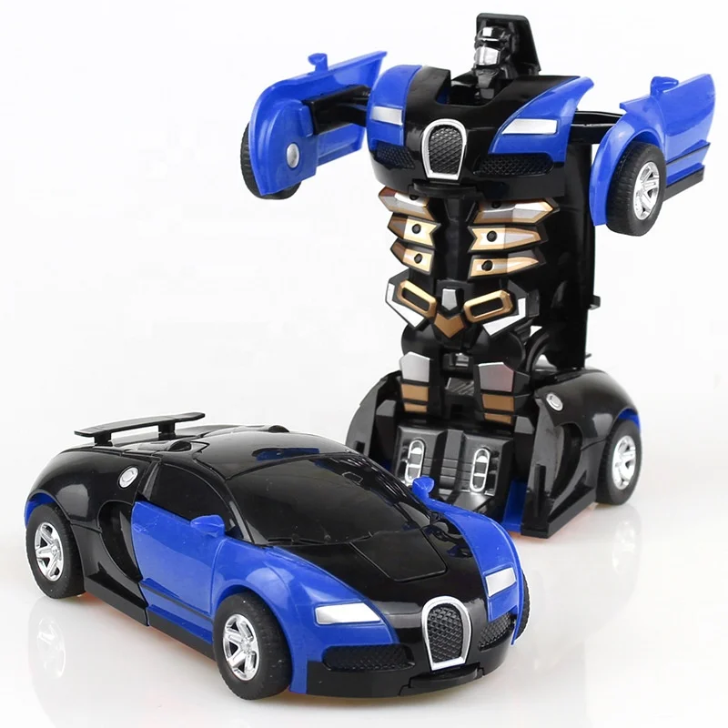 Atacado barato para crianças crianças carros de plástico fundido robô brinquedo de carro transformado automático
