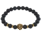Bracelet And Bracelet Customized Silver Lion Engraved Men Beaded Bracelet