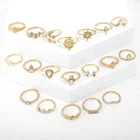 Ring Woman Design Ring Cheap Stone-Set Joint Ring 19 Sets Gold Plated Women's Ring Set Wholesale