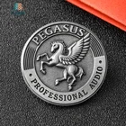 Custom Own Design Crafts Antique Silver 3d Horse Logo Prfesssional Audio Coin