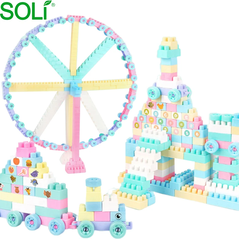 Best selling children assembled plastic large particles building blocks Creative enlightenment toys bricks