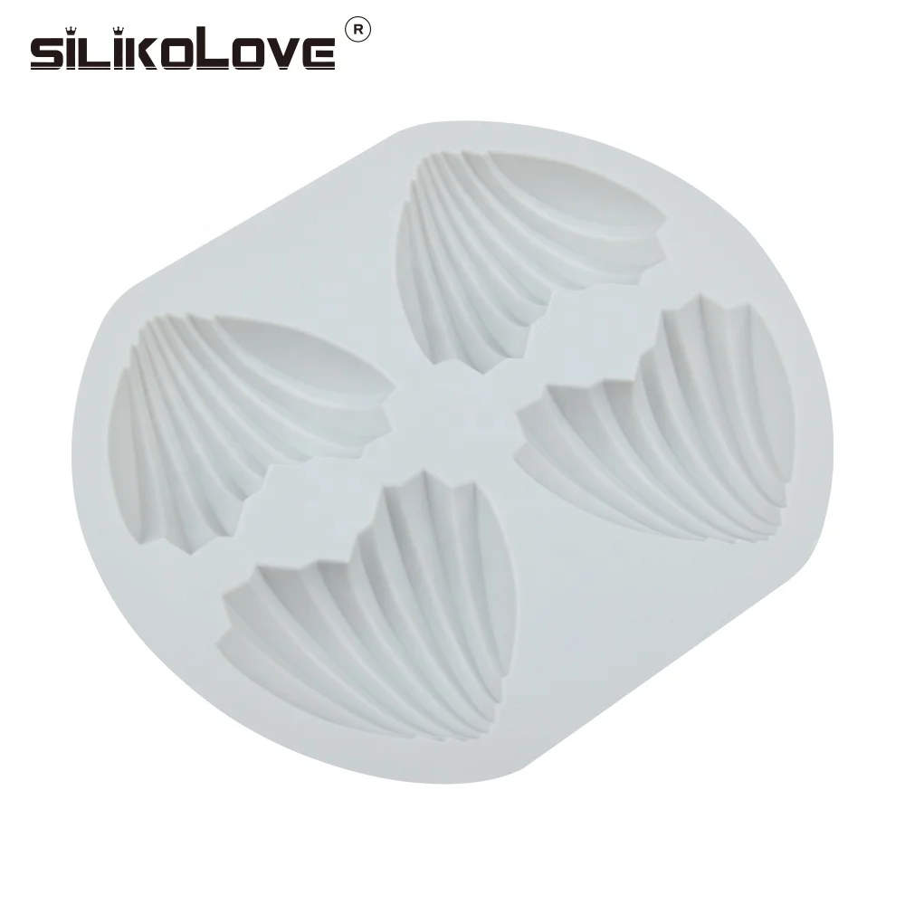 High-Temperature Resistance Silicone Soap Cake Tools-4 Heart-Shaped Shell Molds Baking Tray DIY Baking Pudding Chocolate Mold