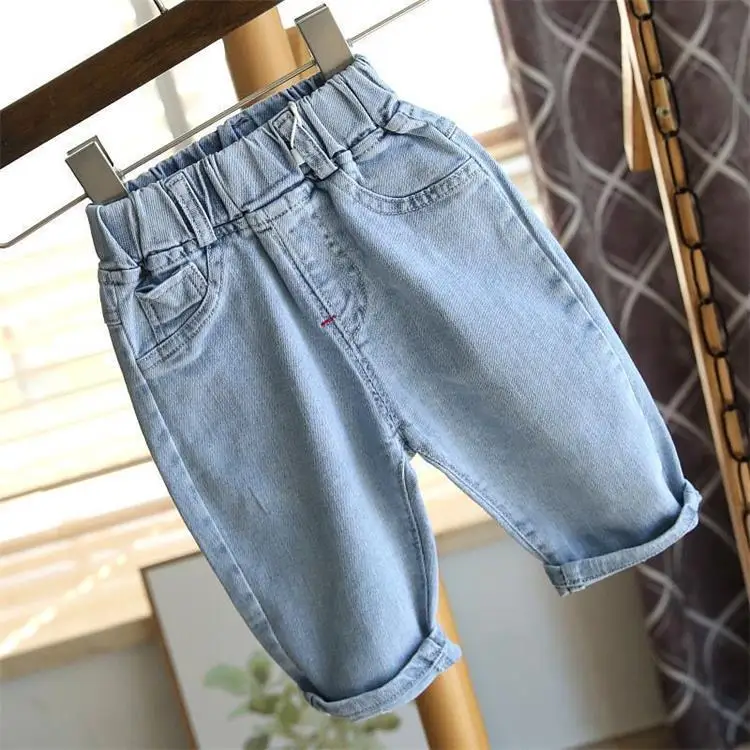Toddler Boys Kids Short Jeans Pants Children Denim Cartoon Knee Length