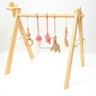 Gift Set Toys Newborn Gift Set Handmade Wooden Rings Crochet Hanging Toys Montessori Horse Baby Play Gym