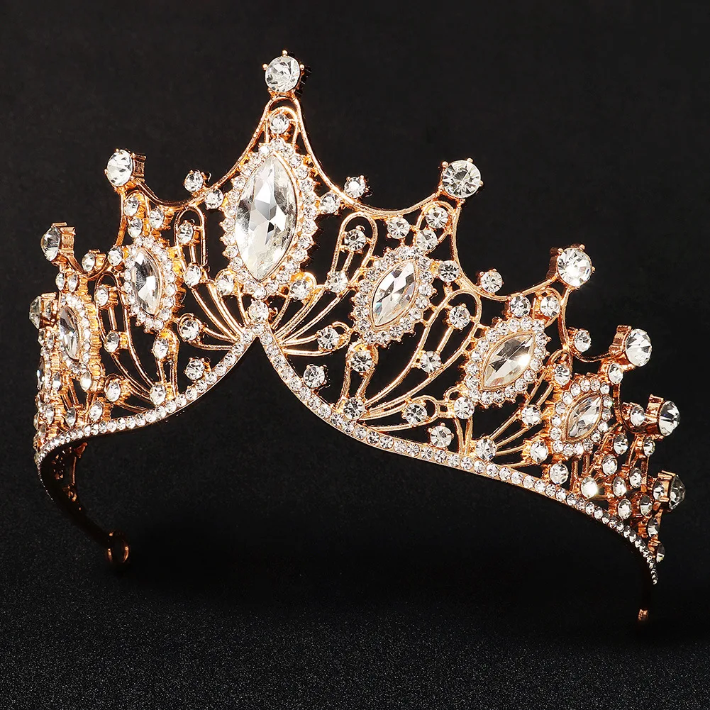 Bridal Princess Women Rhinestone Hair Accessories Tiara Wedding Crown Headband 