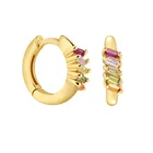Earrings Earringearring Gemnel Pop Chic Rainbow Huggies Stack Baguette 925 Silver Womens Earrings 2021