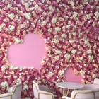 Wedding Flower Wall Wholesale Silk Peony Rose Wedding Panel Backdrop Artificial Flower Wall For Sale