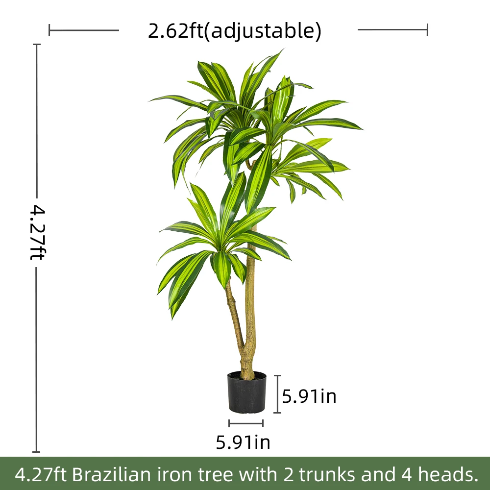 Artificial Simulated Dracaena Fragrans Plastic Decorative Green Tree for Home or Office Pot Decorative Christmas Garden Greenery details