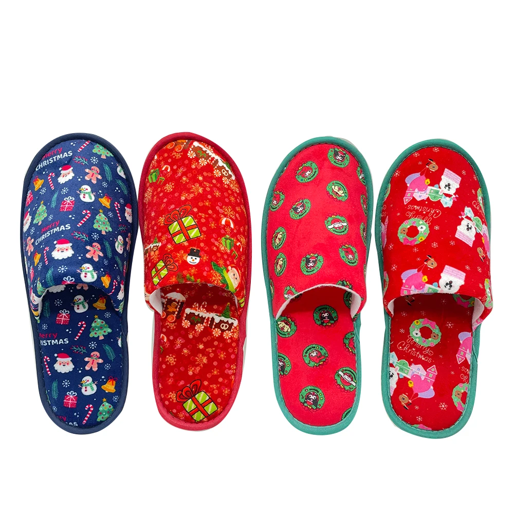 Wholesale customized high-end hotel christmas slippers wear halloween slippers disposable slippers