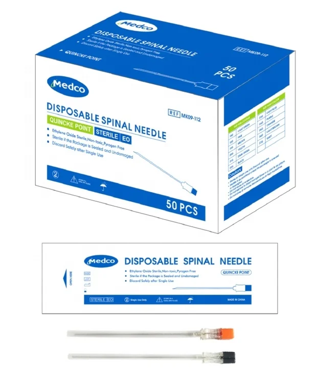 Factory Disposable Spine Biopsy Needle CE ISO certificated 16G - 27G Size of Spinal Needles for Anesthesia