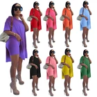 Shirt Summer Sets Hot Custom High Slit Shirt Short Pants 2 Piece Clothing Women Summer Sets