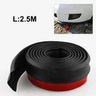 X 2 Inch X 2.5M Black PU Front Bumper Lip Splitter Body Spoiler Skirt Rubber Protector