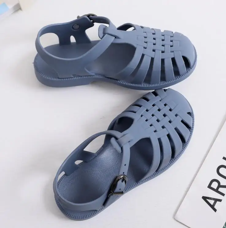 Wholesale Factory Price Toddler Size Summer Waterproof Anti Slip Fashion Casual Girls Roman Flat Sandals Jelly Shoes For Kids