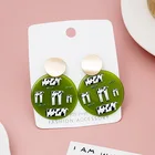 Earrings Stud Most Popular Geometry Round Colorful Earrings Cows Acrylic Cartoon Stud Earrings