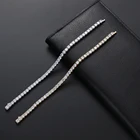Cz Jewelry BB023 Spring Clasp Bling CZ Tennis Chain 3mm 4mm 5mm Brass Bracelet Iced Out Jewelry