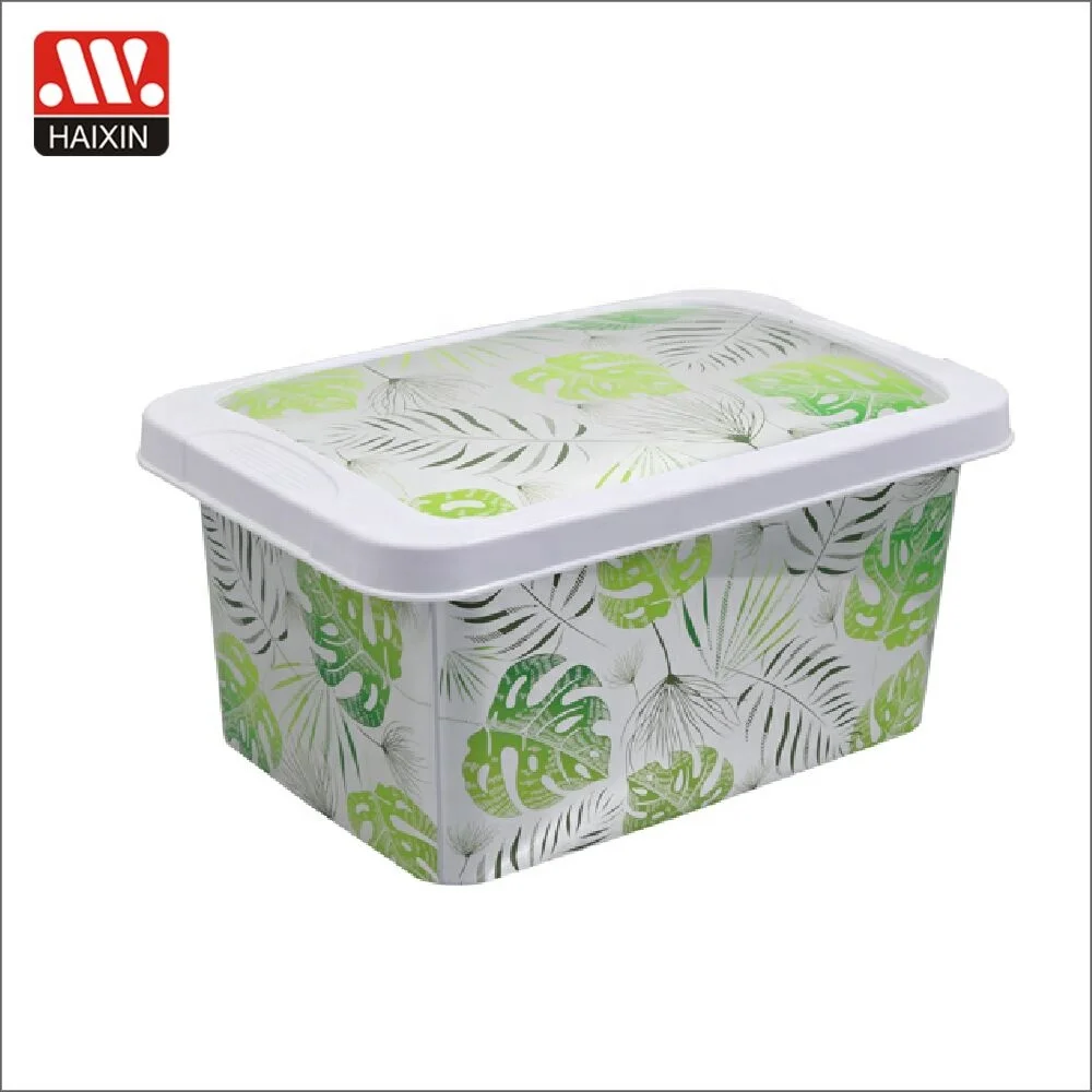 Wholesale home storage & organization IML storage box plastic 4.8L multi function storage container with flamingo pattern