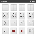 Electrical White Wall Electrical Switches Socket SOHO Double USB Multi Function White Wall Electrical Switches Socket