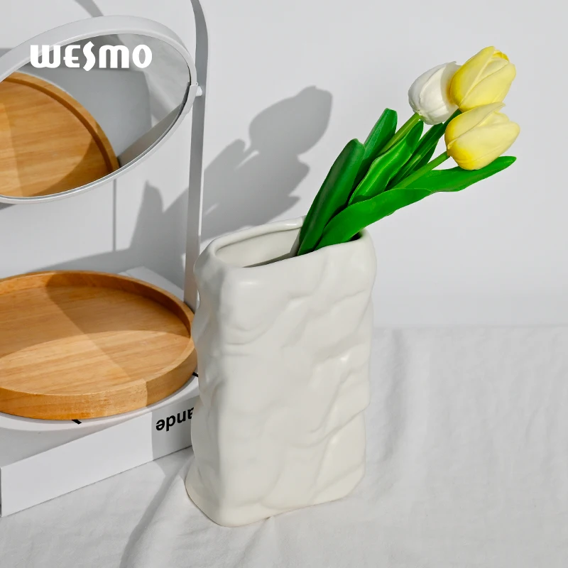 Nordic white decorative floreros ceramic vase  minimal flower porcelain ceramic vases for home decor