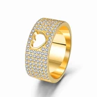 Cz Ring High Quality Fashion 18K Gold Plated Heart CZ Ring Jewelry Luxury Zircon Heart Ring For Women