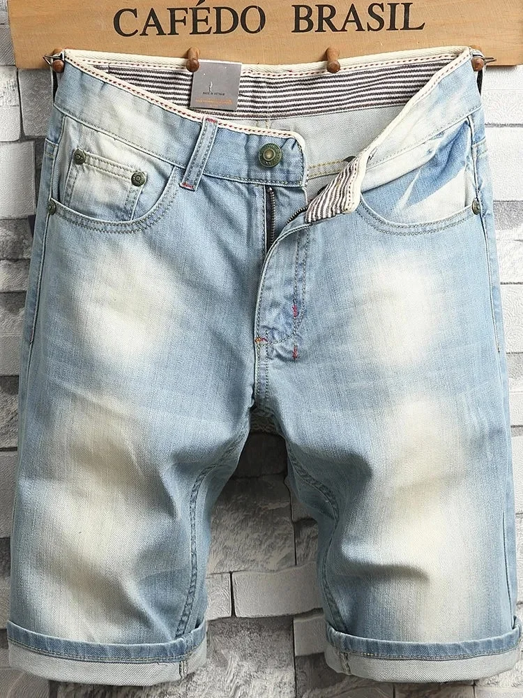 New Fashion Mens Ripped Short Jeans Brand Clothing Bermuda Summer 100% Cotton Shorts Denim Shorts