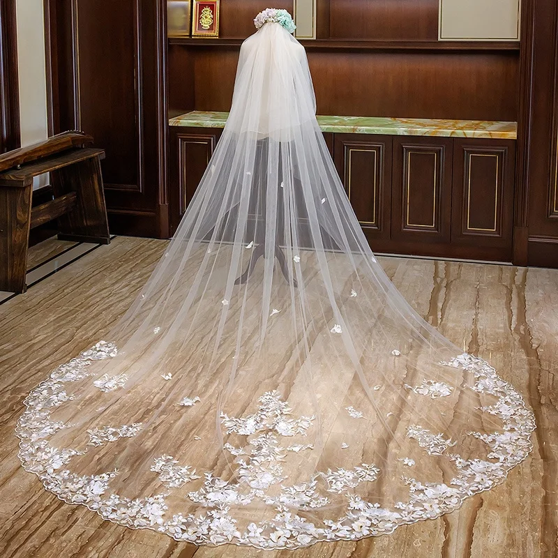 champagne lace veil