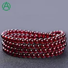Garnet ArthurGem 3/4/5/6/7/8/9mm Red Garnet Beads Natural Gemstone Loose Beads For Jewelry Making