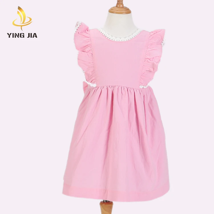 2020 Girls' Cotton Pink Dress Summer 