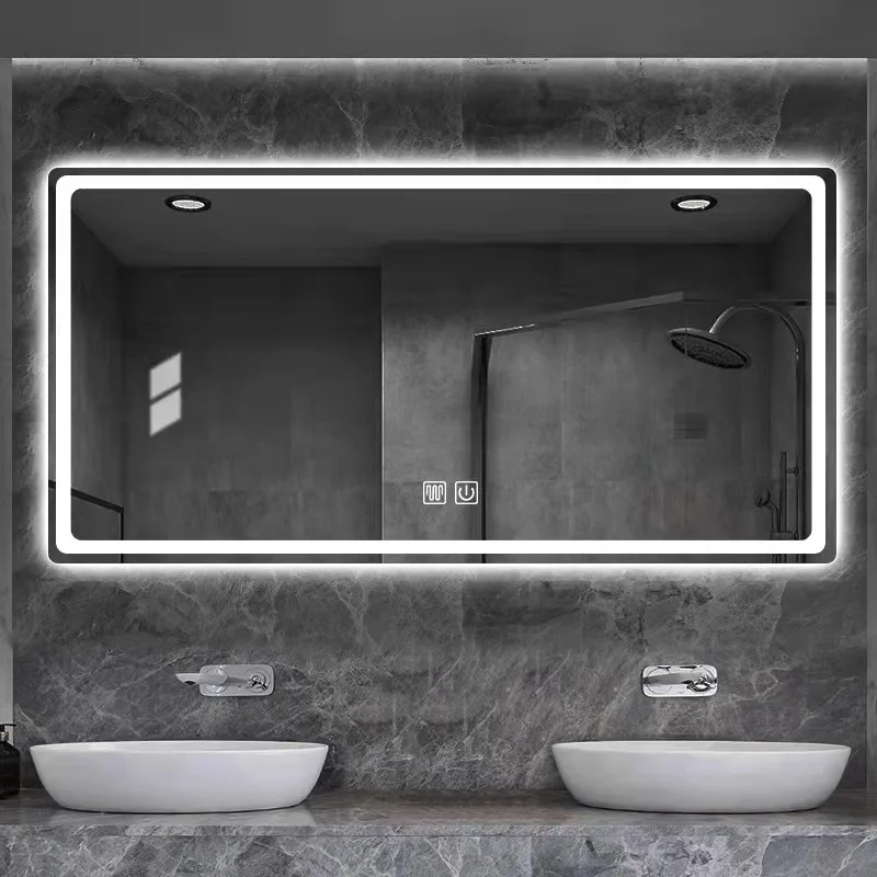 product wholesale led makeup mirror frameless led bathroom mirror with led light smart bathroom mirror with weather for hotel bathroom263-0