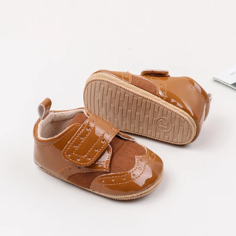 New Arrival Anti-Slip TPR Soft PU Baby Dress Shoes with Flat Outsole for Boys and Girls Tollder Baby Walking Shoes 0-15M details