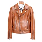 Coat Fall 2021 New Sheep Leather Leather Coat Women's Short Stylish Black Slim Motorcycle Small Leather Jacket