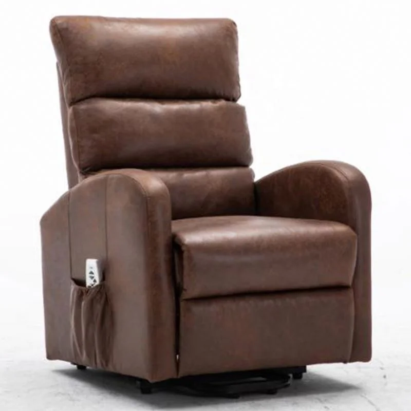 Whole Sale OEM Lift KD Recliner Chair Furniture PU Leather 6 Point Vibration Recliner Sofa Chair