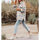Jacket High Quality Wholesale Autumn And Winter Long Sleeve Loose Plaid Shirt Woolen Jacket Coat Women