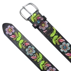 Belt Skirts Floral Bunches Beautiful Cow Leather Spring Embroidery Waist Belt For Skirts And Dresses