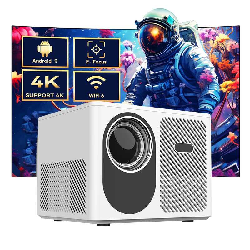 T8 Android 11 Projector 4K Dual WiFi6 500 ANSI Lumens LCD Home Theater Auto Focus Keystone 1080P Portable Projector