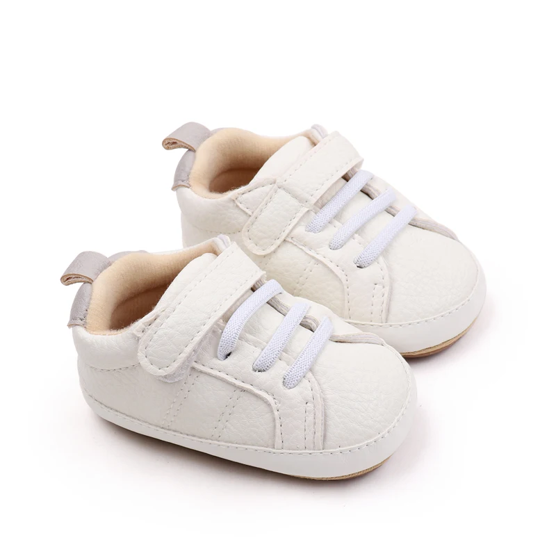 Fashion Trend Casual Solid Color PU Leather Baby Cute Rubber Soled Non-slip Toddler Shoes details