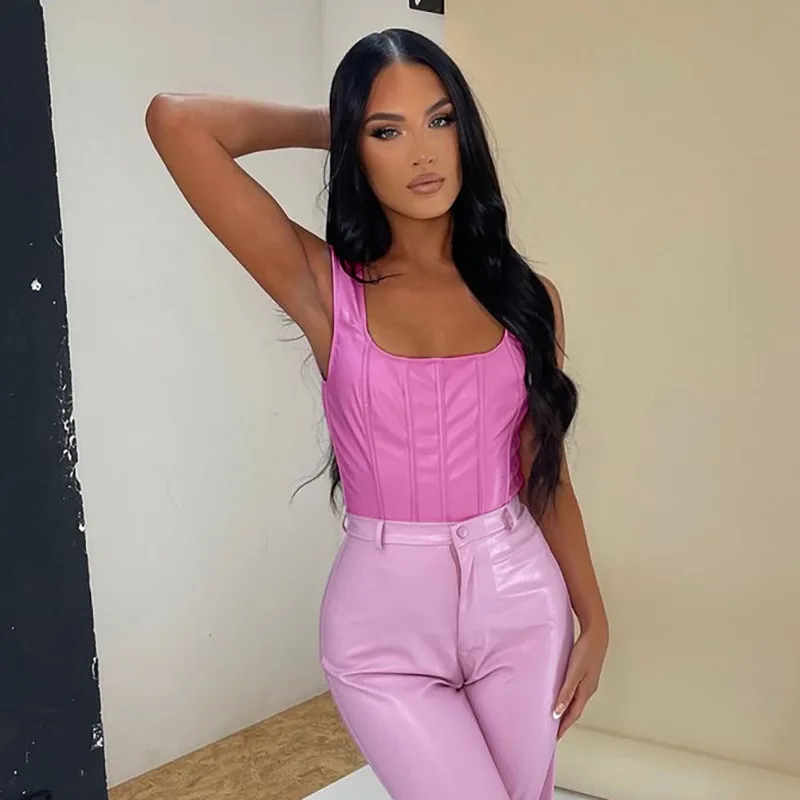 Leather Bodysuit,Vest Bodysuit,Bodysuit 