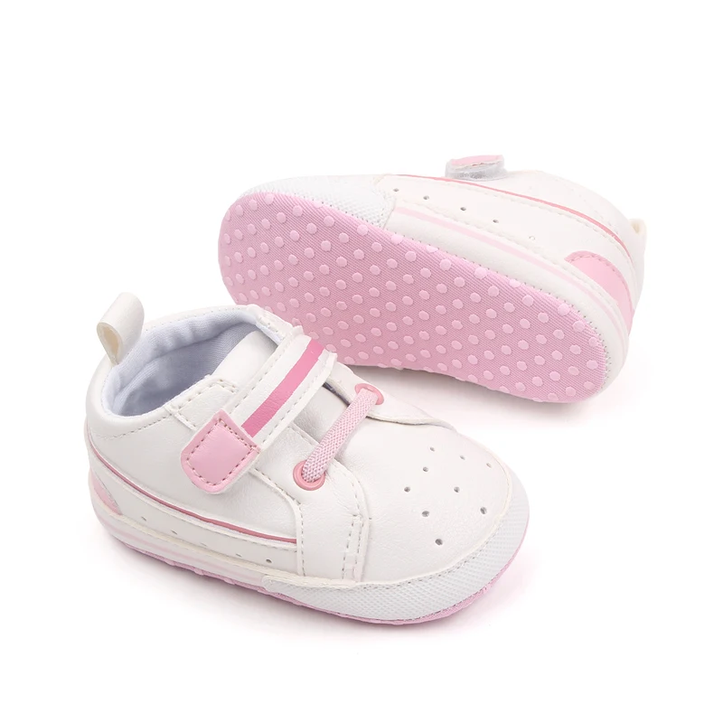 0-1 Year Old Baby Shoes White PU Leather Sports Baby Shoes Leisure Toddler Shoes Spring and Autumn details