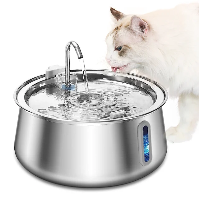 Ultra Quiet 4L Cat Water Fountain with Stainless Steel Bowl and Filter for Automatic Pet Water Dispenser Dog Water Fountain
