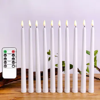 led candle with remote control 6 pcs white long candle for acrylic wedding candelabra