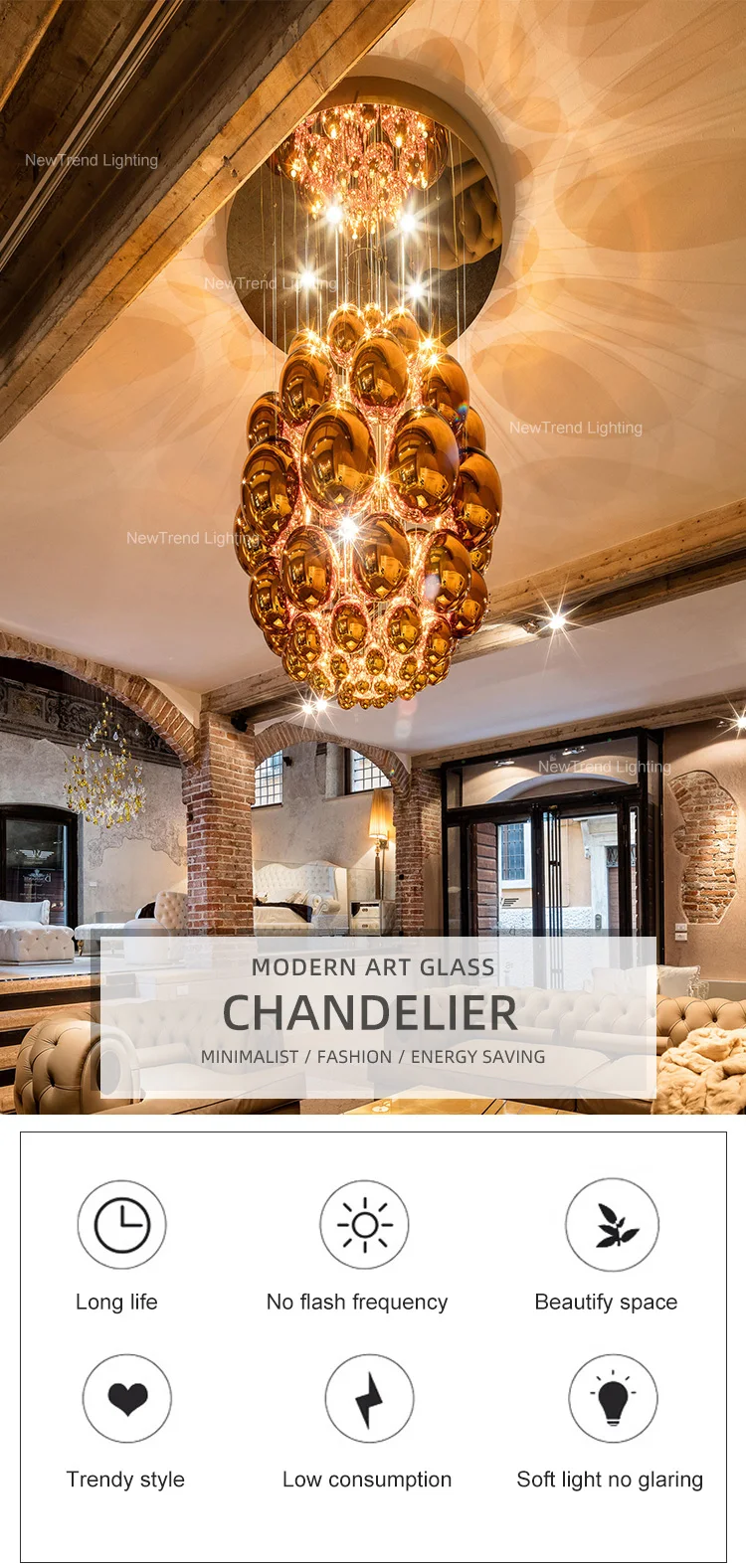 CPL-320 Bespoke Lighting Indoor Decoration Villa Hall Hotel Lobby Glass LED Chandelier Lamp supplier