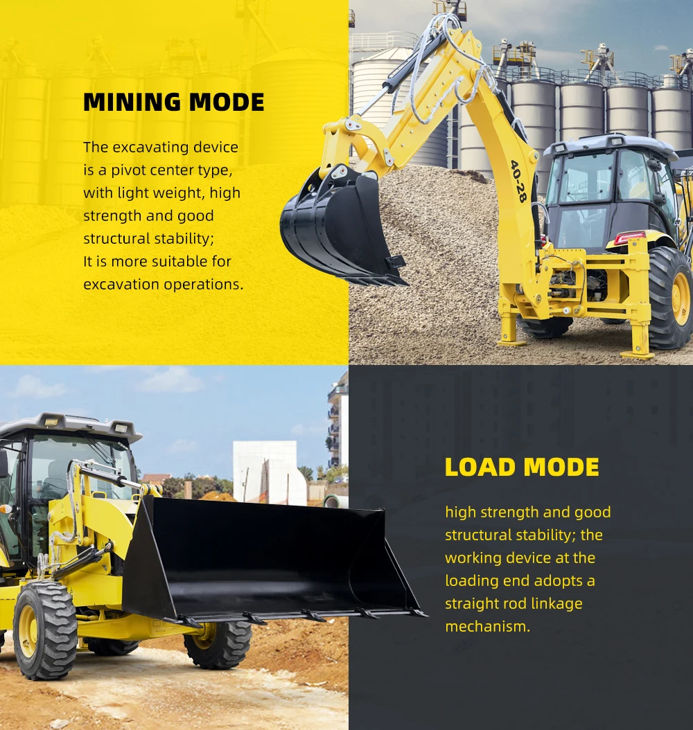 Free Shipping HW40-28 Mini Towable Backhoes 4x4 Backhoe Loader Price Sale
