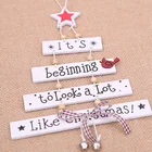 Year Holiday 1 Piece White Christmas Tree Decorations New Year Holiday Party Decoration Wooden Bell