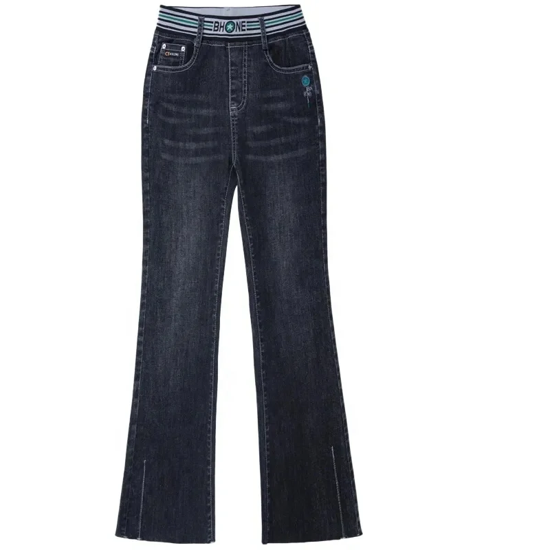 Wide-leg Jeans Women's Mid Waist Denim Loose Small Drape Straight Mopping Pants Women Jeans