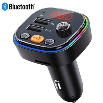 New Colorful lights usb charger tf card U disk music playback wireless Bluetooth handsfree fm transmitter radio car mp3 player