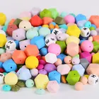 Wholesale Wooden Round Beads Loose Wood Beads Wholesale Wooden Silicone Round Alphabet Loose Beads