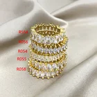 925 Sterling Silver Silver Luxury Bling Baguette Diamond Ring 925 Sterling Silver Rings Jewelry Women