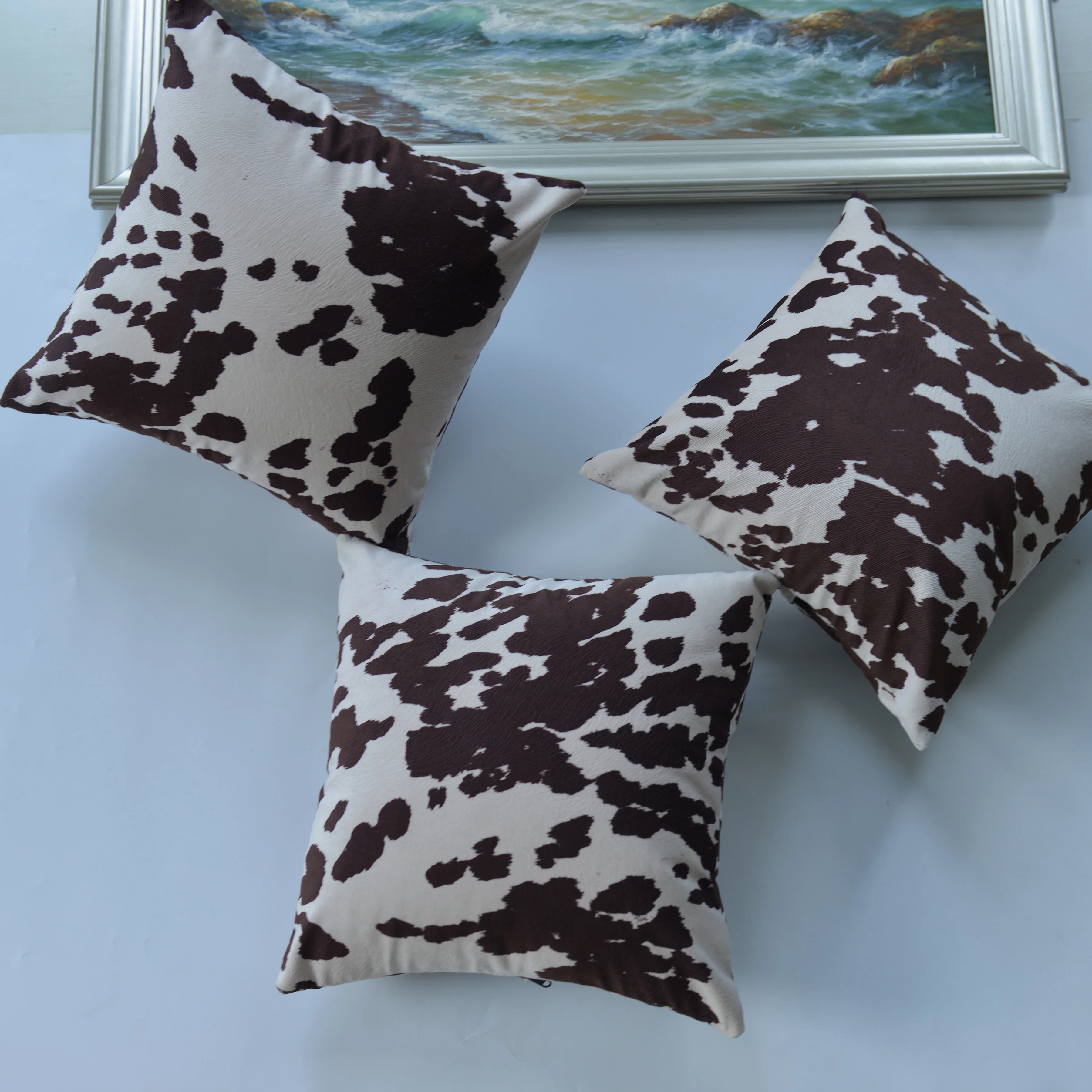 faux cow print pillows