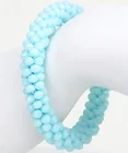 2021Charm Crystal Glass Light Blue With Elastic Handmade Beaded Bracelets Bangles Jewelry